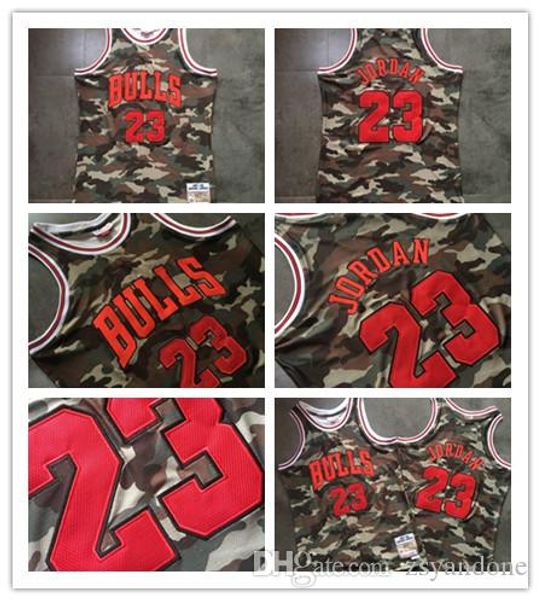 

chicago bulls 23 mike jordan &n nba camouflage basketball jersey, Black
