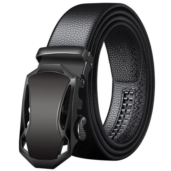 

light luxury business men belt imitation leather automatic buckle belt sports car alloy buckle fashion formal wear men, Black;brown
