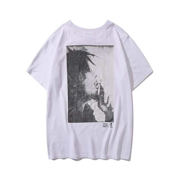 

20ss european american trend luxury designer t-shirt fashion music character printing t-shirt couple loose loose neck selling t-shirts, White;black