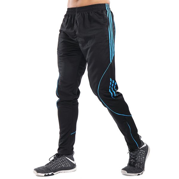 

spring summer men sporting running pant jogging fitness leggings male breathable soccer training gym thin trousers, Black;blue