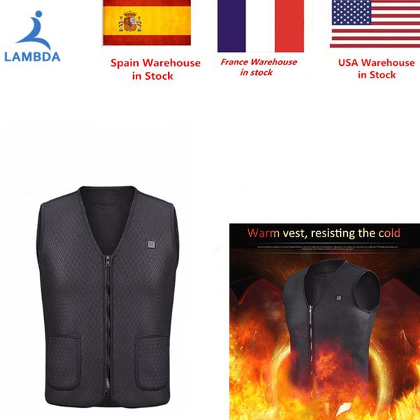 

2019 new men women electric heated vest heating waistcoat usb thermal warm cloth feather winter jacket sportwear, Gray;blue