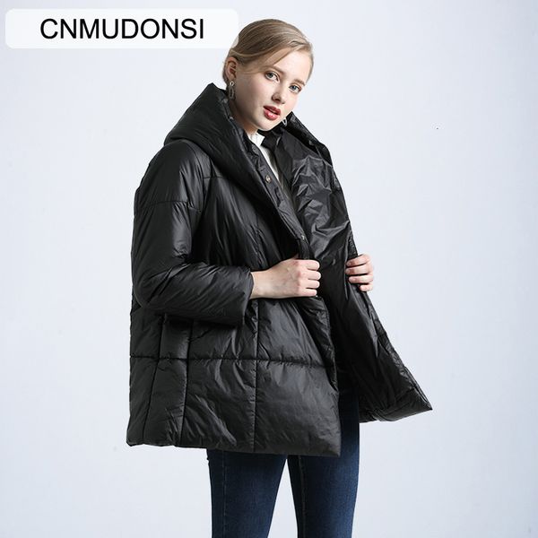 

hooded female winter jacket short cotton thickening women's jacket autumn casaco female black inverno solid color parker coats y190926, Black;white