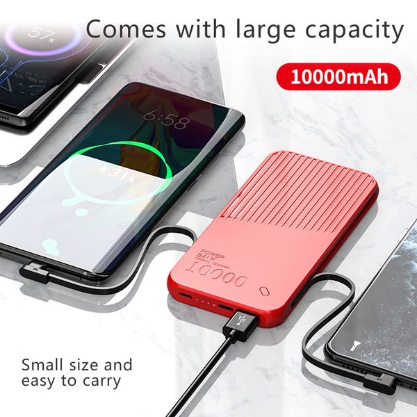 

floveme power bank 10000mah portable external battery charger pover bank with usb cable powerbank for xiaomi mi iphone poverbank
