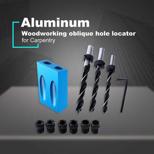 

wood angle drill guide locator drilling self-centering puncher doweling hole saw jig set woodworking carpentry tools