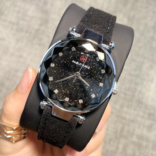 

pablo raez designer fashion women натуральная кожа часы роскошные наручные часы женские часы черный цвет мода леди платье часы популярный ст, Slivery;brown