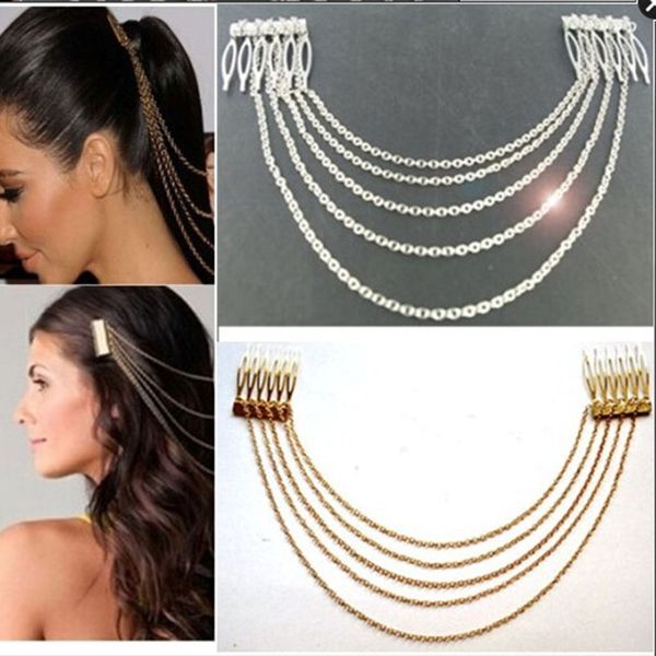

women hair accessories tassel chain headband clip hair comb bridal leaf headwear metal accessories