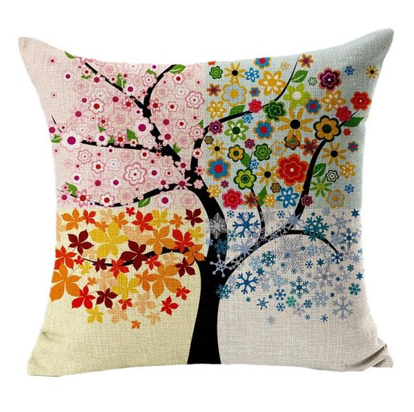 

colorful flowers printed decorative throw pillow floral plant cushion cover decoration home textile for sofa home pillow case