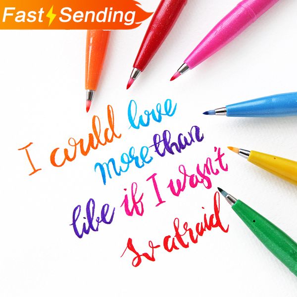 

jianwu 1pc japan pentel brush pen flourish special pen color marker painting supplies
