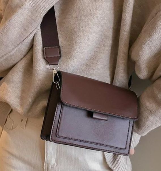 

on the new small bag female 2020 new wave ins wild wide shoulder strap small square bag retro single shoulder messenger