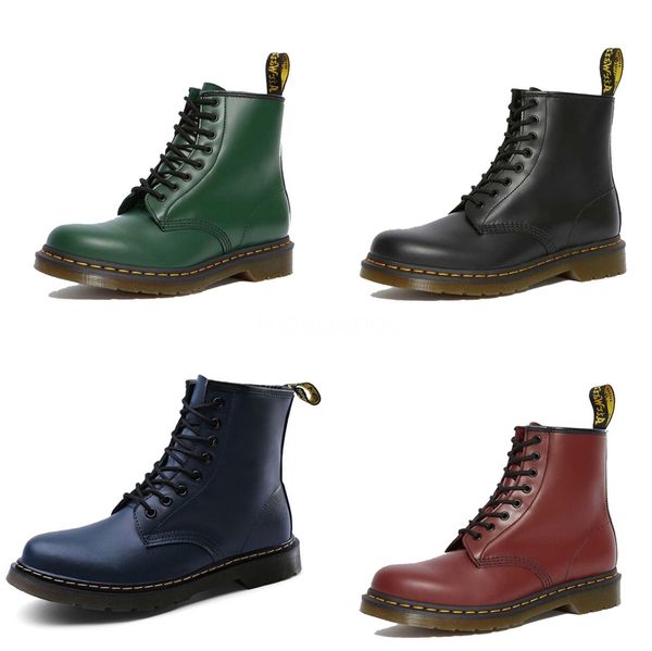 

womens handmade leather ankle boots comfortable walking retro martin boots with buckles brown#177, Black