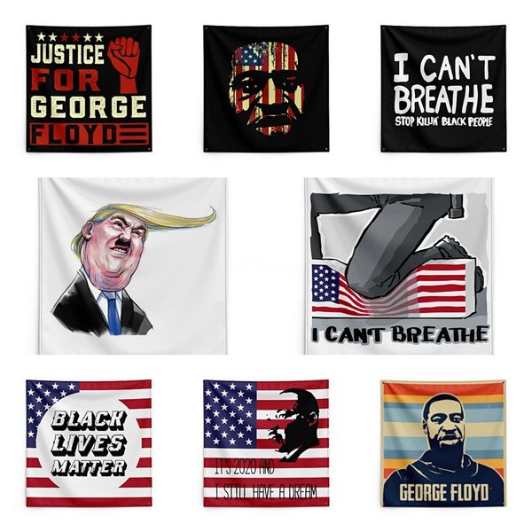 

justice for george floyd printing tapestry black lives matter household wall banner 150*150cm #qa69851