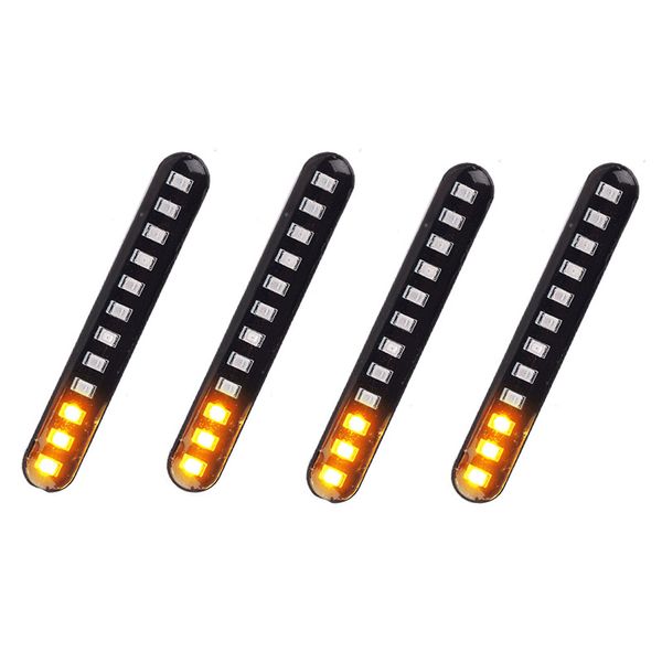 

dhbh-car motorcycle flowing water tail brake lights 12 led turn signals strip 3528smd license plate light blinker sflicker