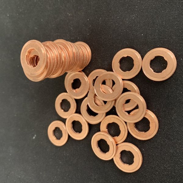 

f00rj01453 copper gasket shim for common rail fuel injector nozzle kit thickness 1.5mm size 7.7*15*1.5