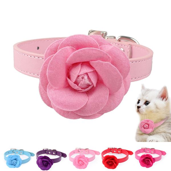 

pretty pet cat dogs collar flower adjustable puppy necklace belt neck strap hot