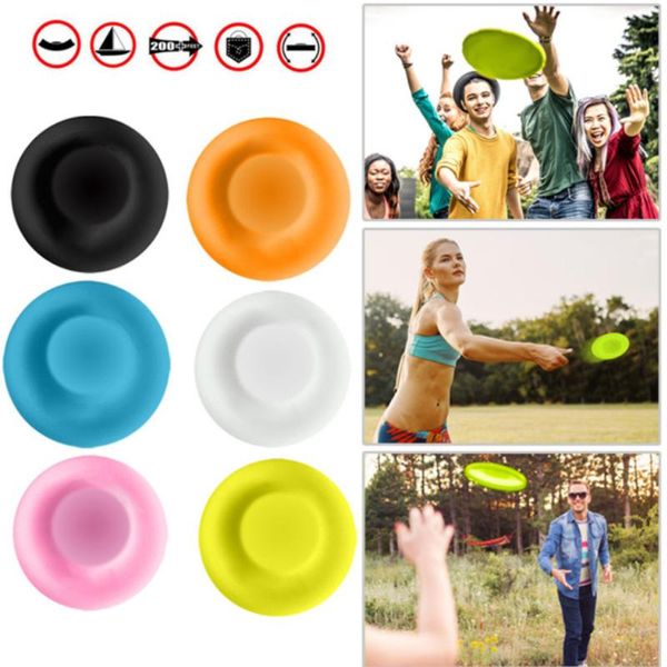 

6 piece set parent-child interactive sports mini creative frisbee circular silicone disc game outdoor sports flying saucer fingertip toy
