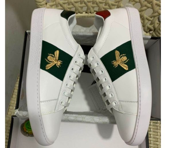 

2020 new ace embroidery small bee women small white shoes fall fashion flat casual shoes sneakers for men women zapatos walking shoes, Black