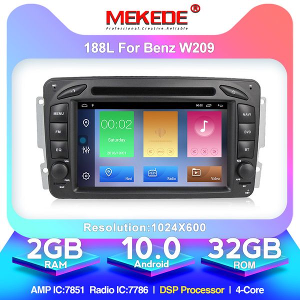 

4core android 10 радио стерео аудио dvd-плеер автомобиля для w209 w203 w463 viano w639 vito с dsp процессора wifi