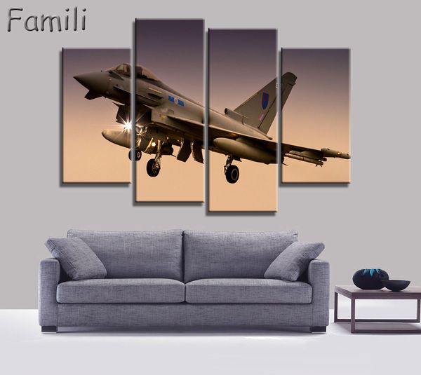 

cuadros painting by numbers 4pcs modern fighter aircraft canvas painting combat wall picture art for living room unframed