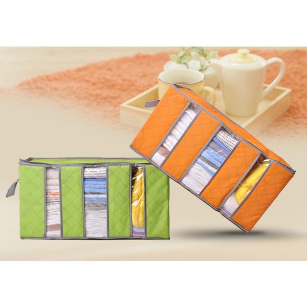 

65l folding storage bag non-woven clothing toys finishing box blanket organizer wardrobe clothes divider
