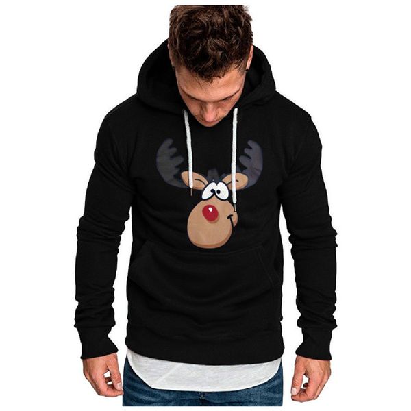 

alta calidad sudadera hombre men's fashion casual christmas printing pullover long sleeve sweatershirt black hoodie men