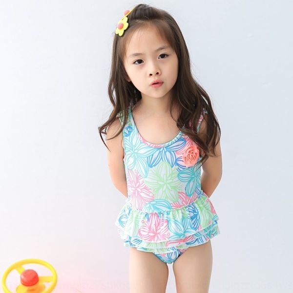 

2020 children's baby baby line drawing flower swimsuit one-piece cute girl swimsuit, White;black