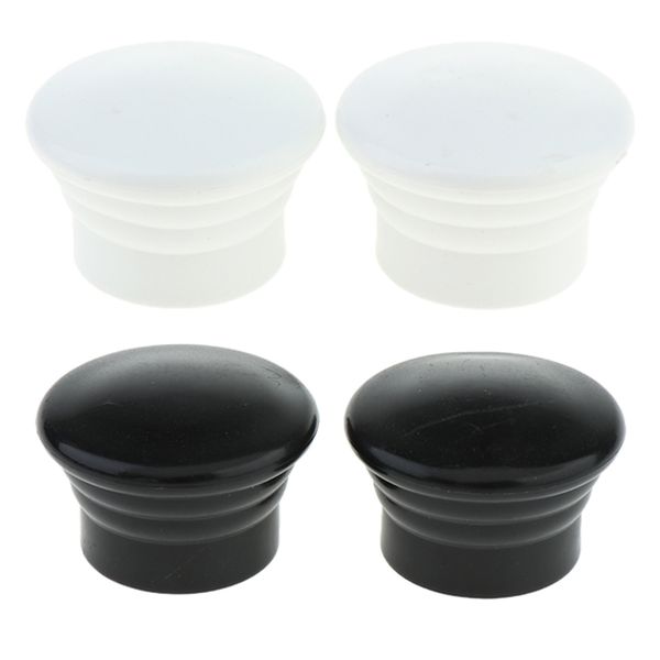 

4x black white draperies finials - 28mm hole - curtain rod end cap