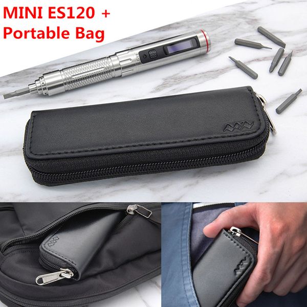 

mini es120 mini motion control cordless smart electric power screwdriver precision repairtools stainless steel with portable bag