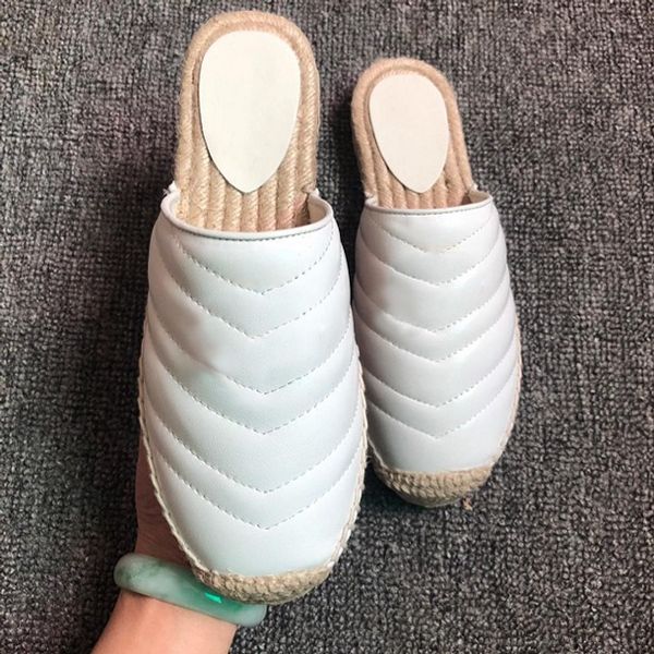 

с коробкой) тапочки эспадрильи из натуральной кожи шнур платформы эспадрильи женские квартиры мокасины клинья обувь женская мода повседневн, Black