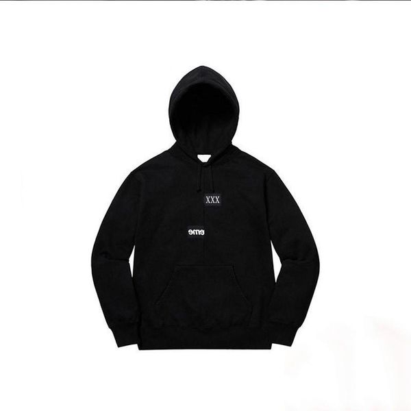 

18fw split box logo tee joint misplaced bogo hoodie high street mens women fashion black and white hoodies hfbywy133