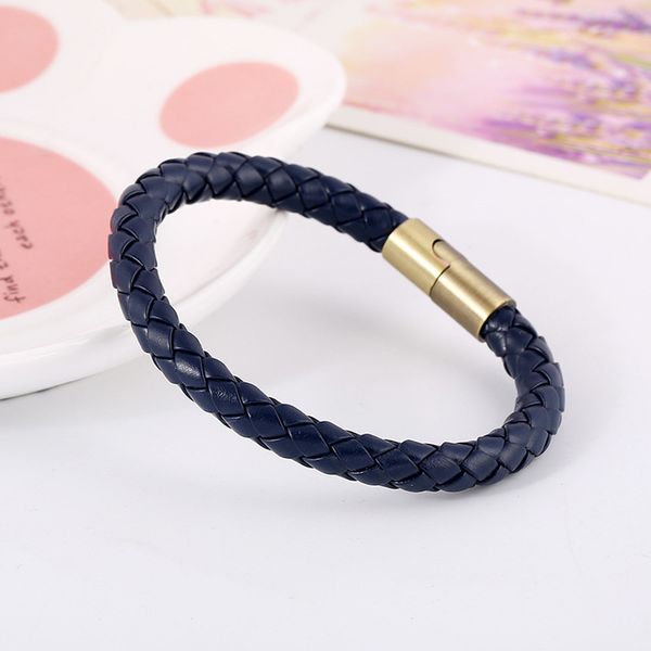 

minimalism fashion men women pu imitation leather magnet buckle bracelet simple jewelry accessories, Golden;silver