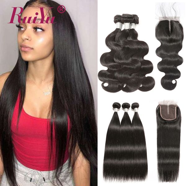 

straight bundles with closure body wave brazilian hair weave bundles with closure brazilian virgin human hair wefts with lace closures, Black;brown
