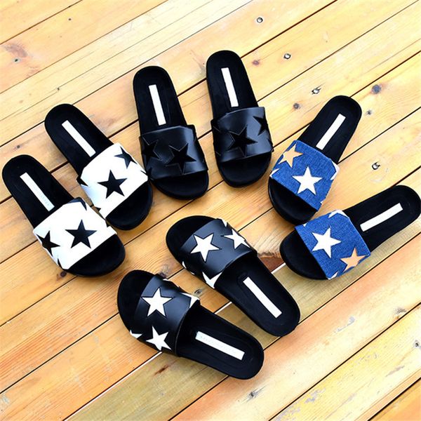 

metallic star women's slides 2019 summer shoes woman runway gladiator sandals women flats peep toe slipper beach sandalias mujer, Black