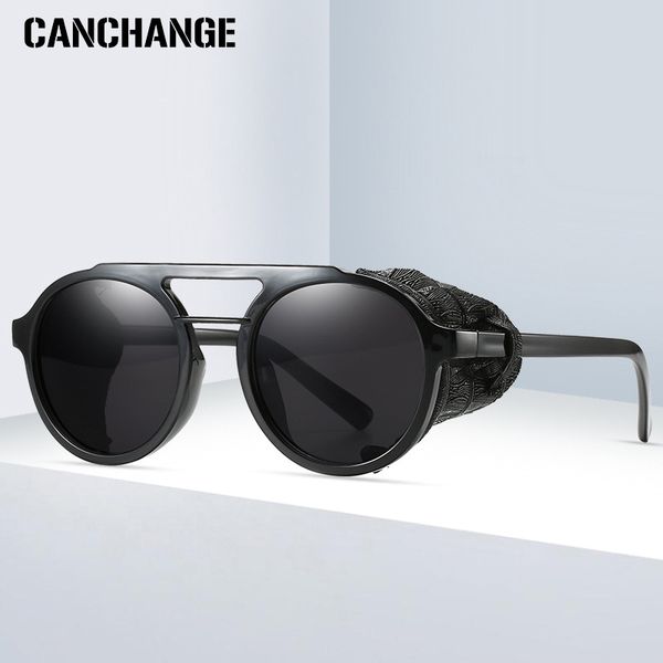 

canchange new women sunglasses retro round frame quality eyewear steampunk style fashion sun glasses for men gafas de sol, White;black