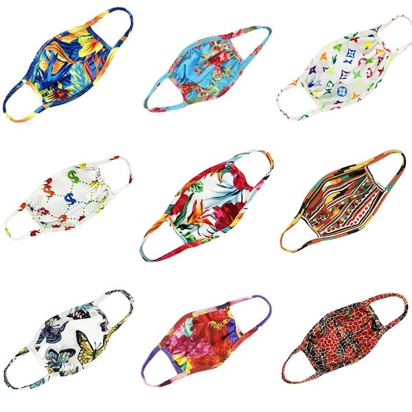 

anti dust face mouth er children pm2.5 mask dustproof anti-l washable reusable ice silk designer printed masks #401, Black