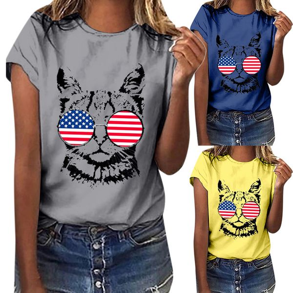 

women plus size love gesture print short sleeve solid color cartoon round neck roupas femininas#10, White