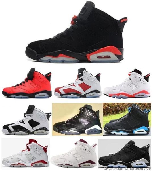 

6 6s mens women basketball shoes man unc black cat infrared sports blue maroon olympic alternate hare oreo angry bull sports sneakers