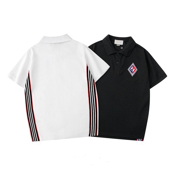 

new summer luxury italy t-shirt tee designer polo shirt men embroidery printing poloshirt fashion brand clothing casual polo shirt s-2xl, White;black