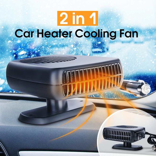 

portable 12v 2in1 car vehicle ceramic heaters cooler fan defroster demister material abs wire length 1.5 meters 125x105x70mm