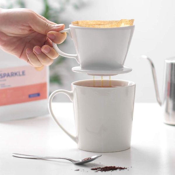 

Ceramic Coffee Dripper Reusable Pour over Coffee Dripper White