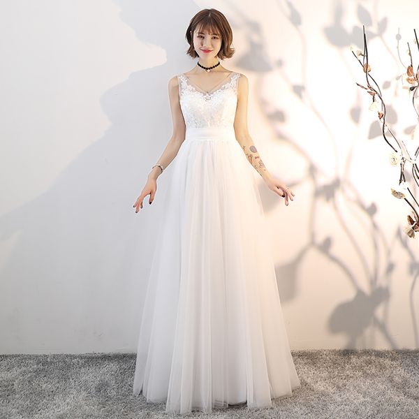 

party dresses women's long evening dress plus size v neck lace embroidery white formal prom wedding, White;black
