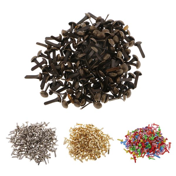 

200pcs round head metal paper fastener decorative brad for kids craft 4.5mm