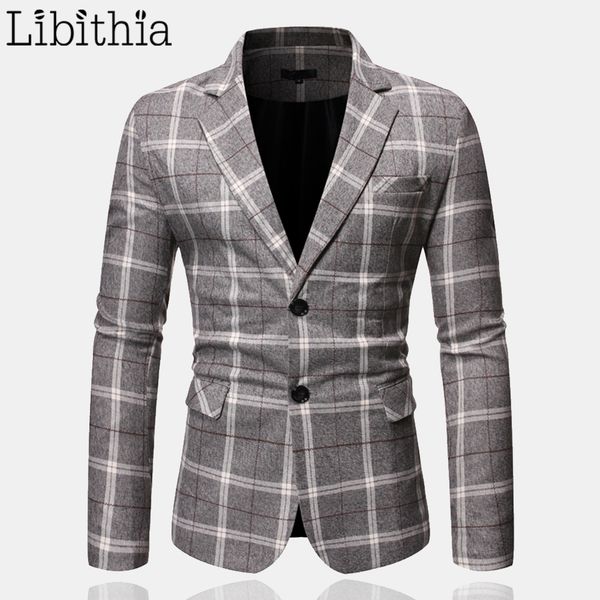 

men casual plaid blazers two buttons jackets dark blue grey new autumn spring clothes male a145, White;black
