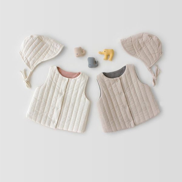 

travel snail 0-3t baby vest girls boys kids warm vest shoulder boy quilted girls baby wear clothes autumn winter, Blue