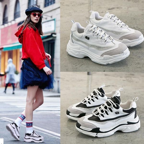 

2019 new women's womens classic black red white sports trainer surface cushion breathable sports sneakers running shoes size 35-39