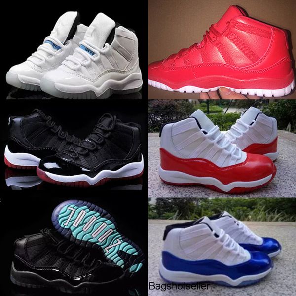 

28-35 kids sneakers 11 basketball shoes for boys girls black red white gamma blue xi sale high quality