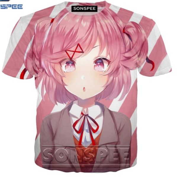 

anime girl t shirt streetwear doki sexy loli бич 3d печати женщины мужчины моды harajuku детские рубашки homme tshirt k1374, White;black