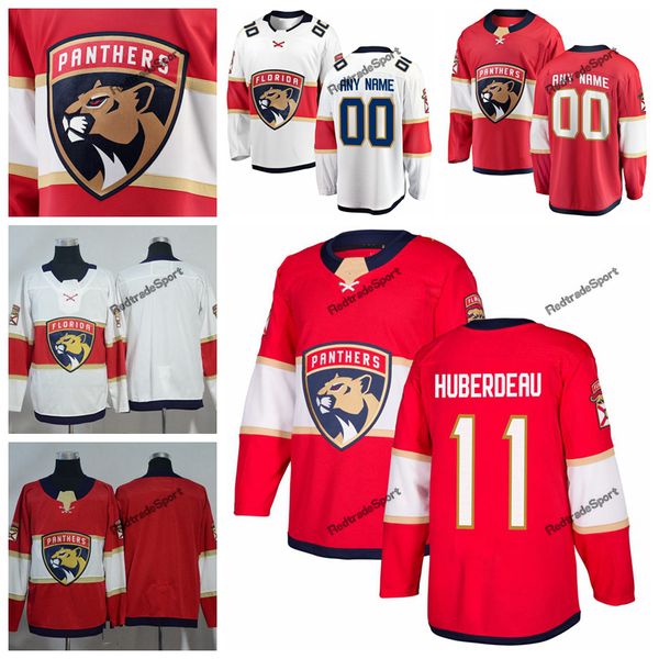 

2019 jonathan huberdeau florida panthers hockey jerseys mens custom name home red #11 jonathan huberdeau stitched hockey shirts s-xxxl, Black;red