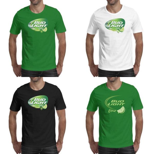 

mens bud light lime beer logo fashion t shirt design band cotton shirts printed short sleeve tees logo, White;black