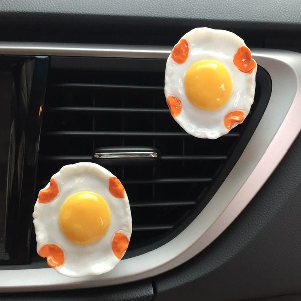 

creative sunny side up air freshener in the car resin egg auto interior accessory outlet car perfume vent clip auto fragrances