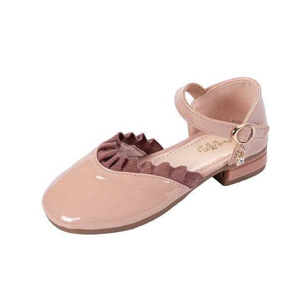

flat shoes girls princess kids fashion leather sneakers children flower casual baby single dance, Black;grey